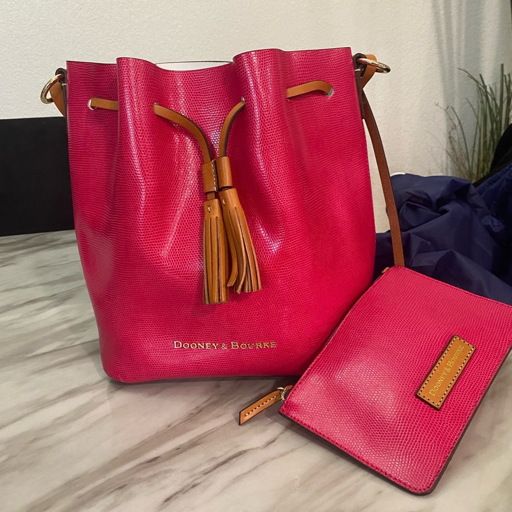 Dooney & Bourke Fuchsia Shoulder Bag with Wristlet